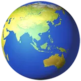 🌏 كرة أرضية تظهر آسيا وأستراليا لصق نسخ الرموز التعبيرية 🌏