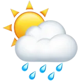🌦 雨の雲の後ろの太陽 絵文字コピー貼り付け 🌦