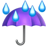 ☔ چتر با قطرات باران شکلک کپی چسباندن ☔